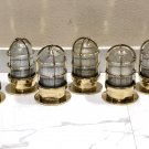 Original Reclaimed Nautical Antique Old Ship Brass Ceiling Wall Mounted Bulkhead Light 6 Pieces