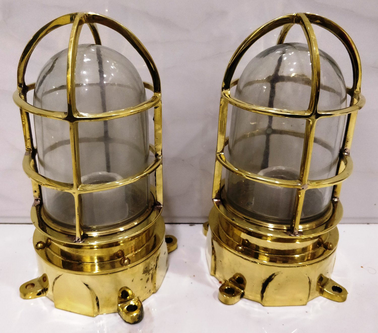 New Marine Brass Solid Nautical Ship Mount Bulkhead Passageway Light  2 Pieces