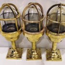 Authentic Nautical Antique Old Wiska Ship Brass Original Wall Mount Marine Light 3 Pieces
