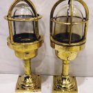 Authentic Nautical Antique Old Wiska Ship Brass Original Wall Mount Marine Light 2 Pieces