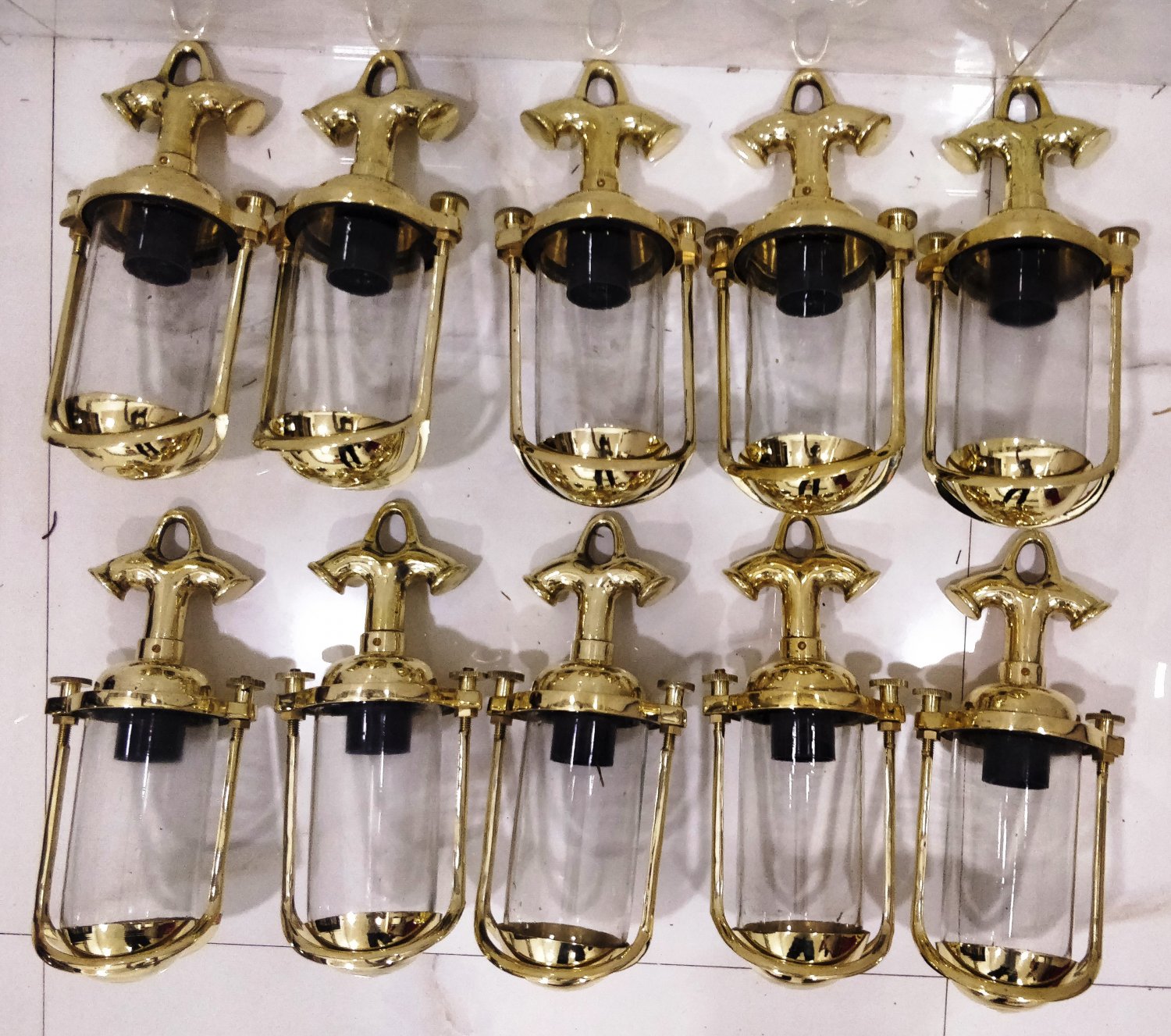 Nautical Marine New Vintage Style Ship Solid Brass Hanging Cargo Pendant Light 10 Pieces
