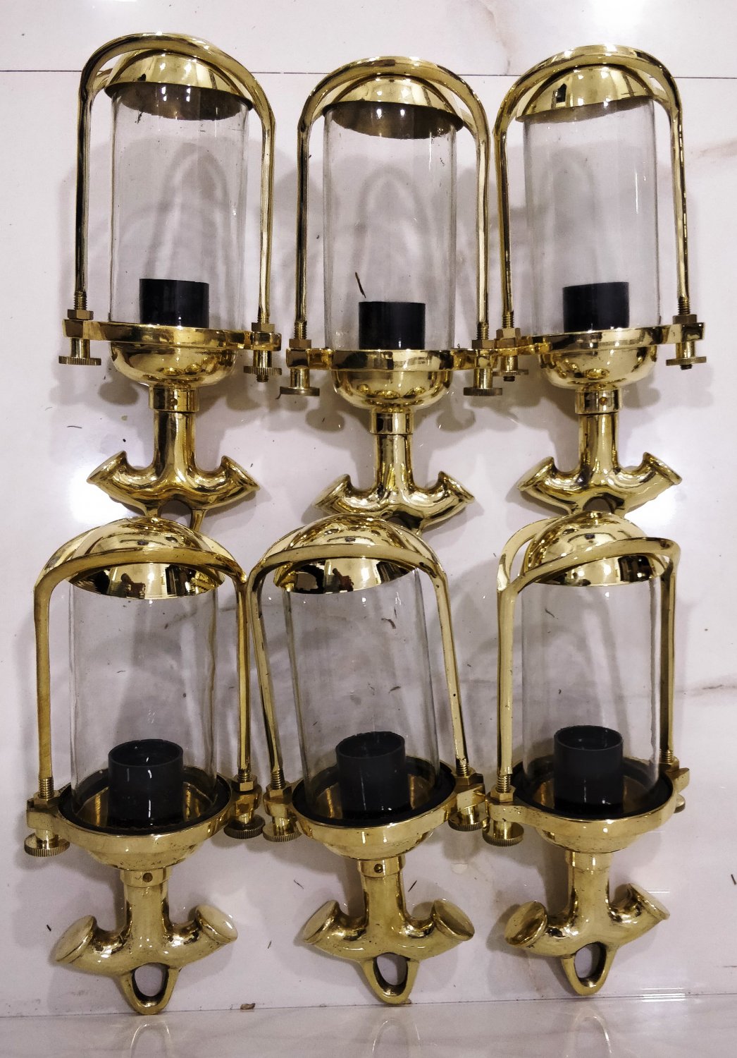 Nautical Marine New Vintage Style Ship Solid Brass Hanging Cargo Pendant Light 6 Pieces