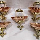 Nautical Vintage Style Hanging Cargo Bulkhead Brass & Copper Shade New light 5 Pieces