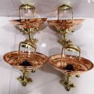 Nautical Vintage Style Hanging Cargo Bulkhead Brass & Copper Shade New light 4 Pieces