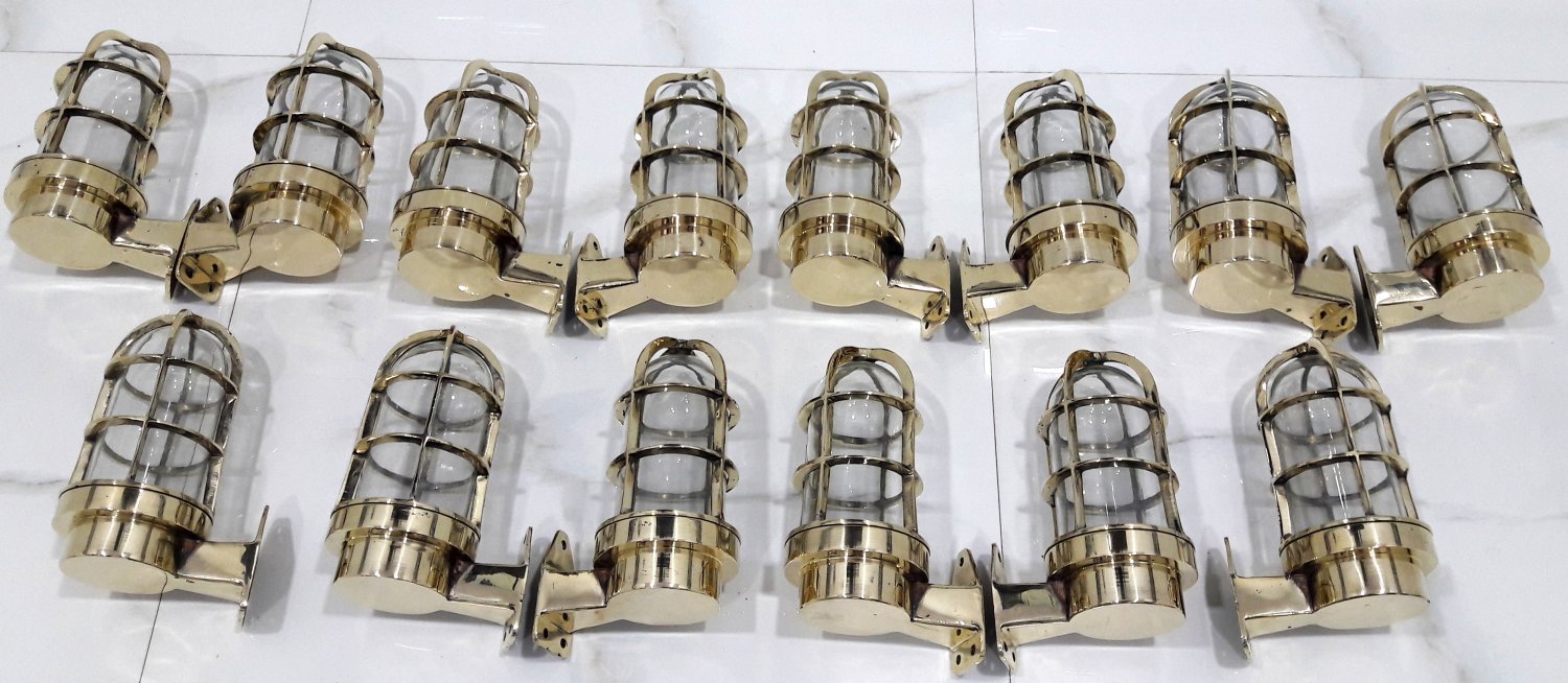 Nautical Antique Marine Ship Old Swan Passageway Bulkhead Light 14 Pieces