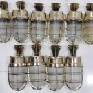 Industrial Reclaimed Old Brass Nautical Passageway Sconce Light 10 Pieces