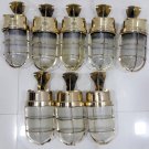 Industrial Reclaimed Old Brass Nautical Passageway Sconce Light 8 Pieces