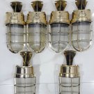 Industrial Reclaimed Old Brass Nautical Passageway Sconce Light 6 Pieces