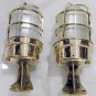 Industrial Reclaimed Old Brass Nautical Passageway Sconce Light 2 Pieces