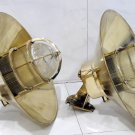 Marine Antique Old Ship Brass Original Wall Sconce Bulkhead Mount Light With Brass Shade 2 Pieces