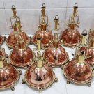 Nautical New Marine Copper And Brass Ship Hanging Cargo Pendant Spot Light 12 Piece