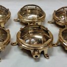 Nautical Marine Small Solid Brass Ship Bulkhead Wall Deck Light - For Valentine Party 6 Piece