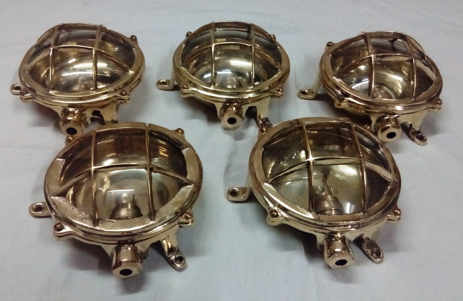 Nautical Marine Small Solid Brass Ship Bulkhead Wall Deck Light - For Valentine Party 5 Pieces