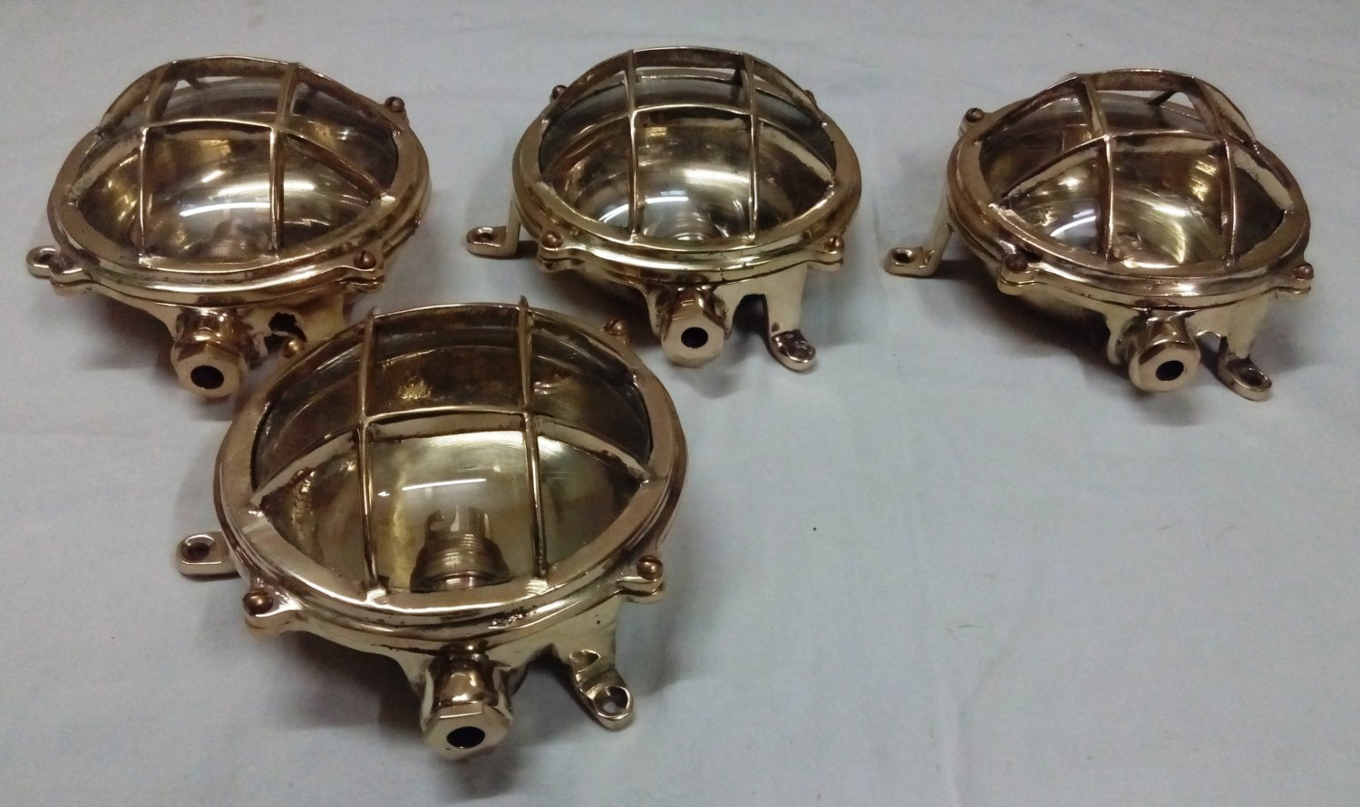 Nautical Marine Small Solid Brass Ship Bulkhead Wall Deck Light - For Valentine Party 4 Pieces