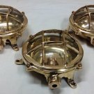 Nautical Marine Small Solid Brass Ship Bulkhead Wall Deck Light - For Valentine Party 3 Pieces