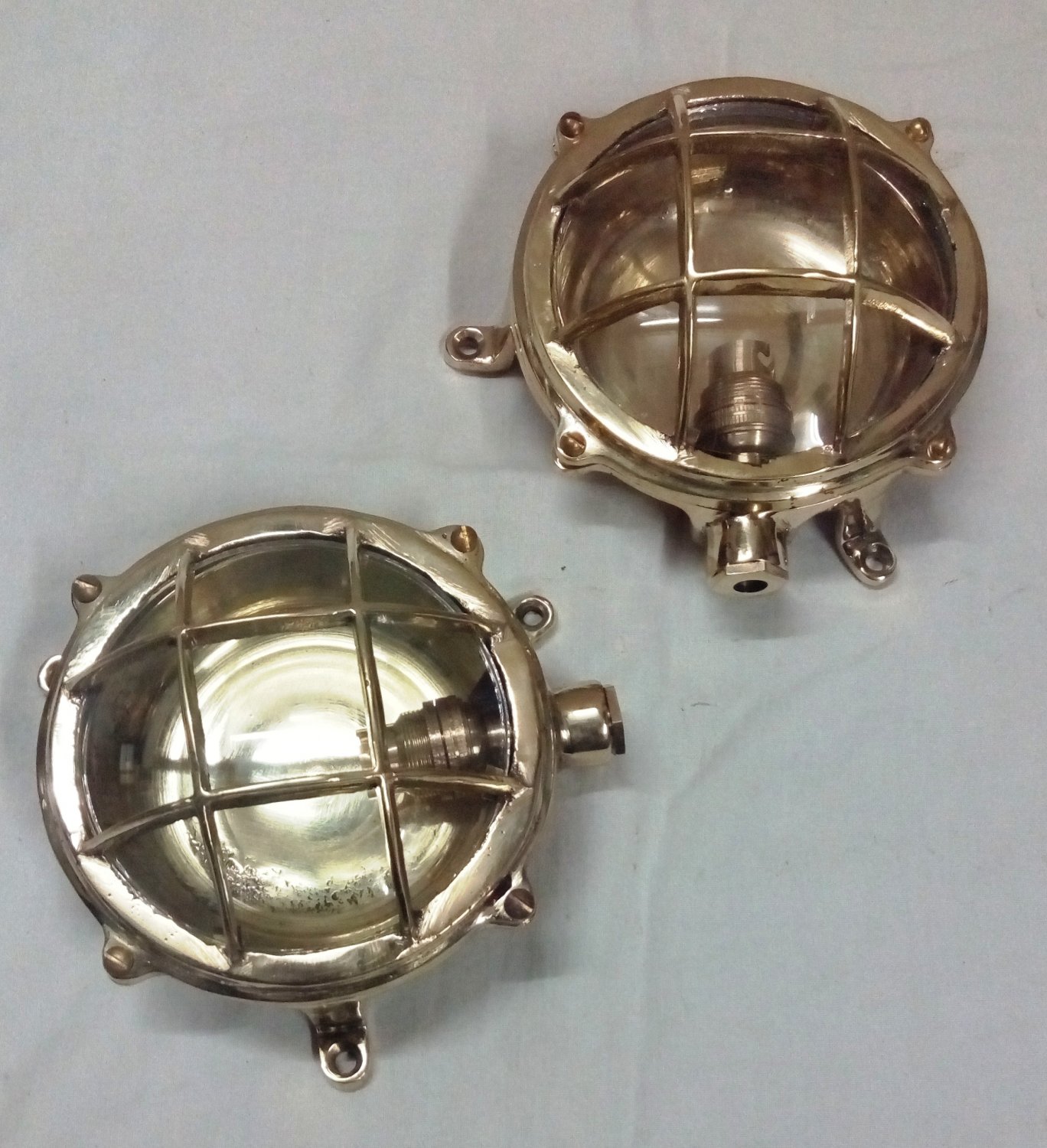 Nautical Marine Small Solid Brass Ship Bulkhead Wall Deck Light - For Valentine Party 2 Pieces