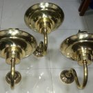 Nautical Bulkhead New Wall Brass Passageway Ship Light with Brass Shade Cap 3 Pieces