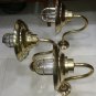 Nautical Bulkhead New Wall Brass Passageway Ship Light with Brass Shade Cap 3 Pieces