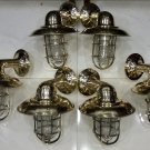 Nautical Bulkhead New Brass Wall Passageway Ship Light With Shade 6 Pieces