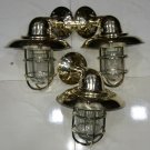 Nautical Bulkhead New Brass Wall Passageway Ship Light With Shade 3 Pieces