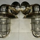 Nautical Bulkhead New Brass Wall Passageway Ship Light With Shade 2 Pieces