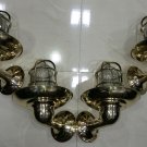 Nautical Bulkhead New Brass Wall Passageway Ship Light With Shade 4 Pieces