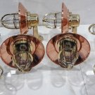 Nautical New Small Brass Passageway Ship Bulkhead Wall Light With Copper Shade 8 Pieces
