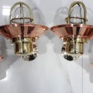Nautical New Small Brass Passageway Ship Bulkhead Wall Light With Copper Shade 4 Pieces