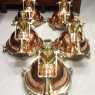 Nautical Replica Marine Cargo Smooth Copper & Brass Pendant/Ceiling/Mount Light 5 Pieces