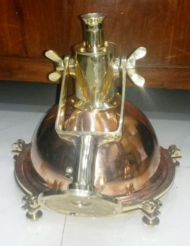 Nautical Replica Marine Cargo Smooth Copper & Brass Pendant/Ceiling/Mount Light 1 Piece