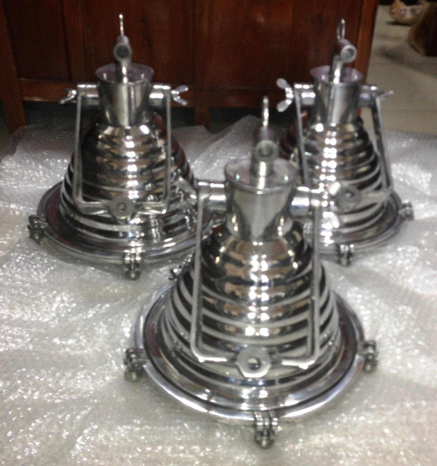 Easter Nautical Decor Light New Wiska Aluminum Fluted Cargo Pendant Light &acirc;�� Medium 3 Pieces
