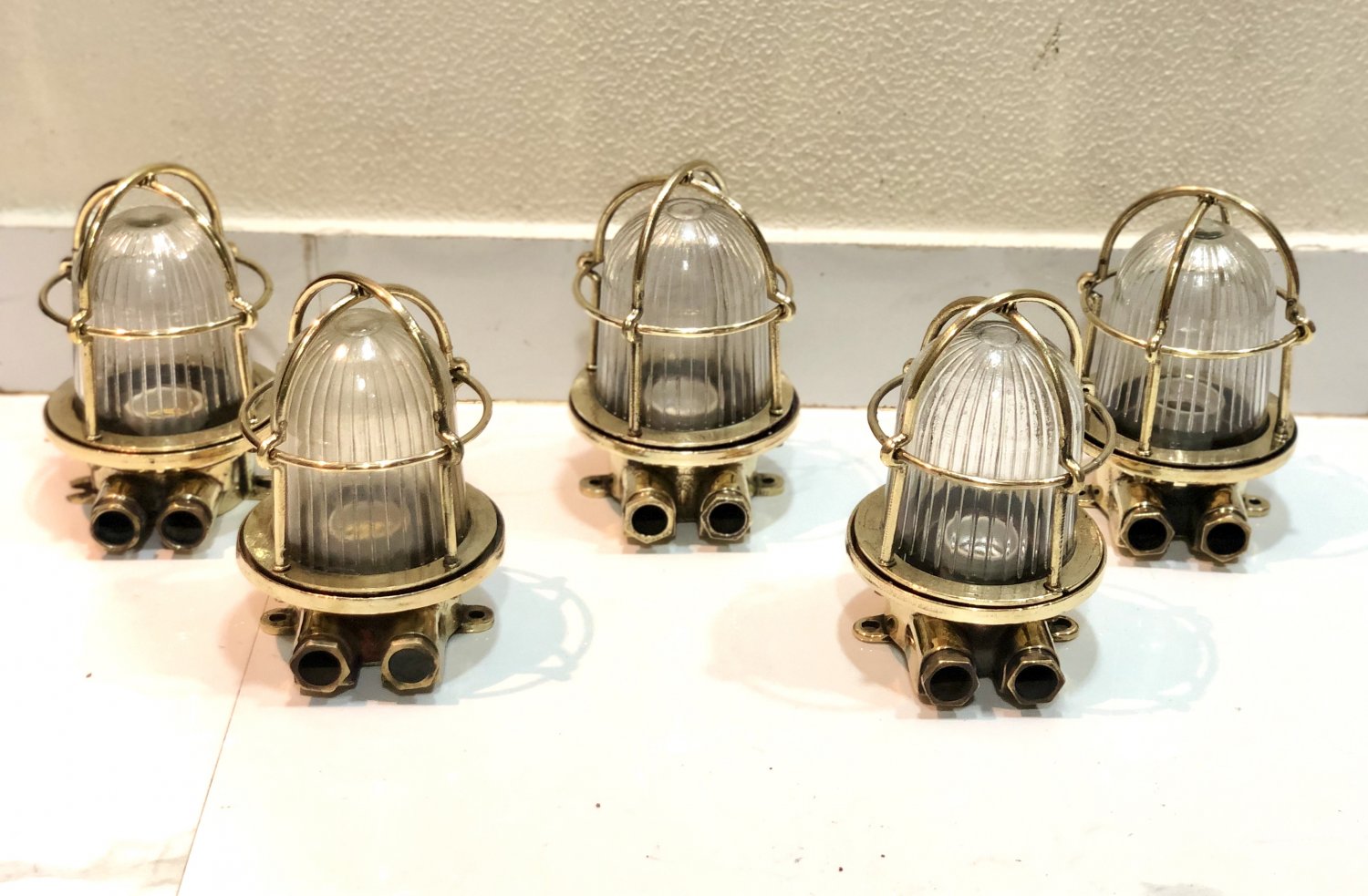 Marine Cargo Ships Old Wall/Ceiling Mounted Bulkhead Light 5 Pieces
