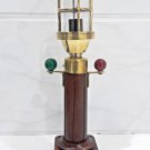 Industrial Modern Nautical Ship Bulkhead Solid Brass Mount Light with Wooden Base Stand 1 Piece