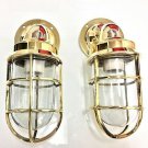 Nautical Ship Marine New Solid Brass Wall Swan Passageway Bulkhead Light 2 Pieces