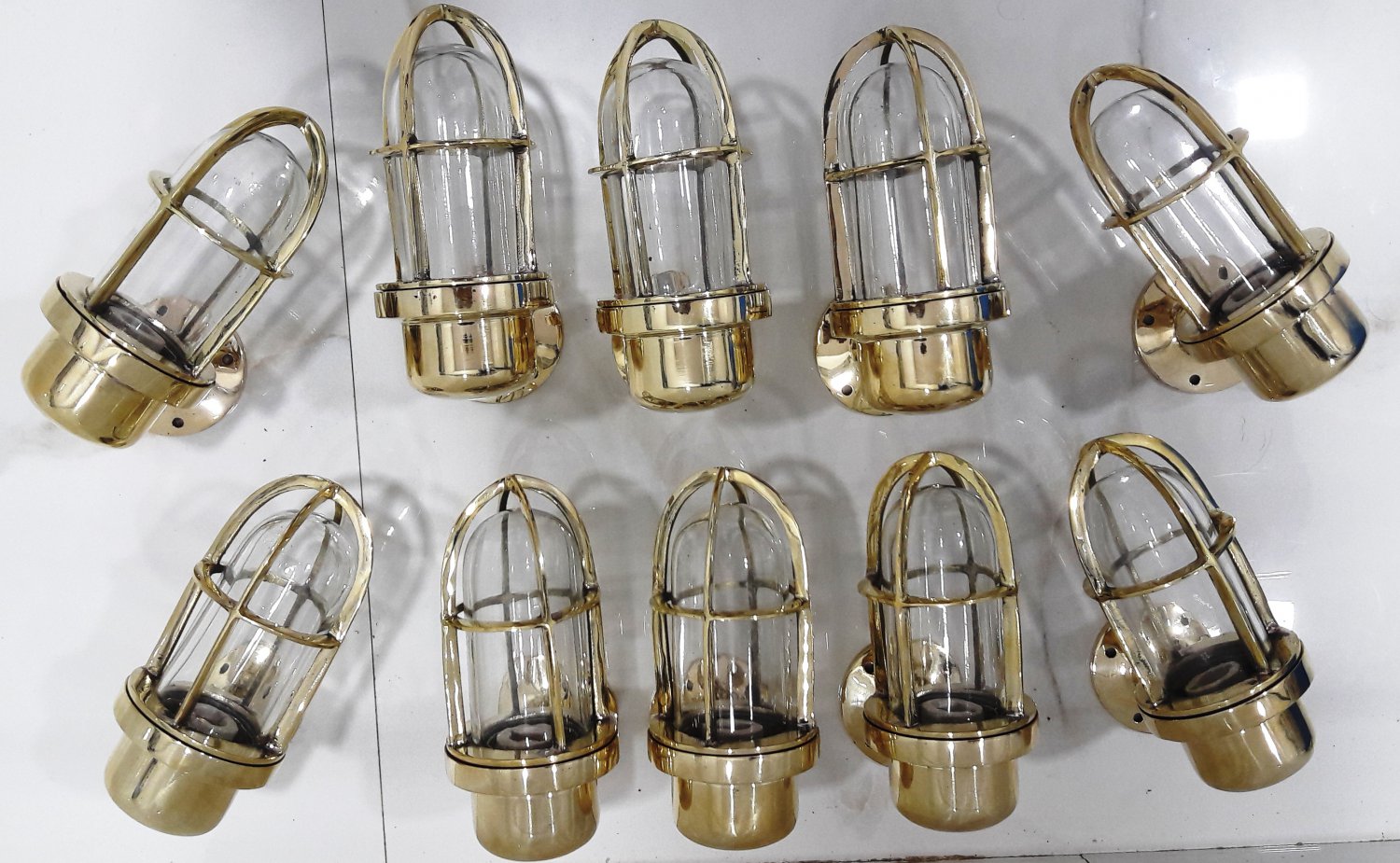 Nautical Ship Marine New Solid Brass Passageway Wall Swan Bulkhead Light 10 Pieces