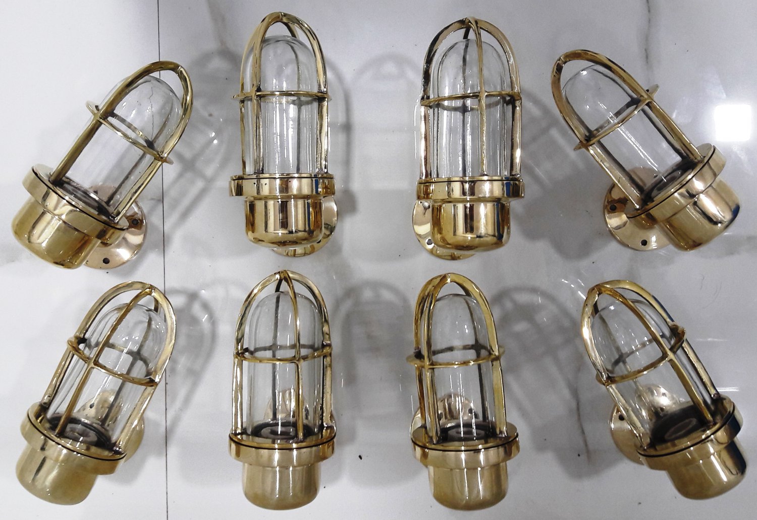 Nautical Ship Marine New Solid Brass Passageway Wall Swan Bulkhead Light 8 Pieces