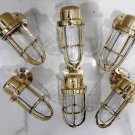 Nautical Ship Marine New Solid Brass Passageway Wall Swan Bulkhead Light 6 Pieces