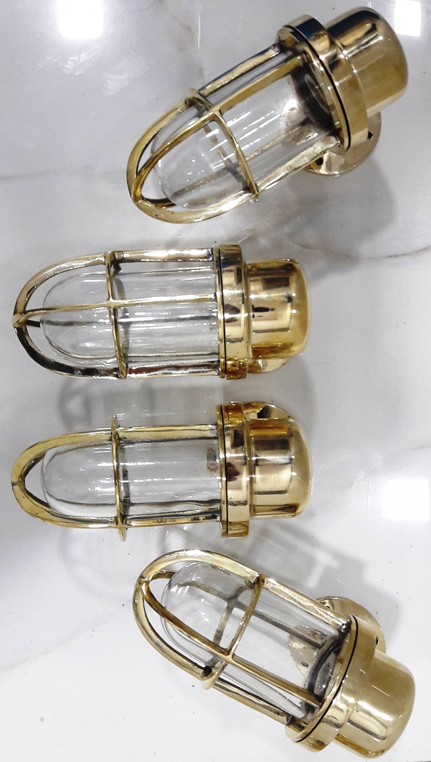 Nautical Ship Marine New Solid Brass Passageway Wall Swan Bulkhead Light 4 Pieces