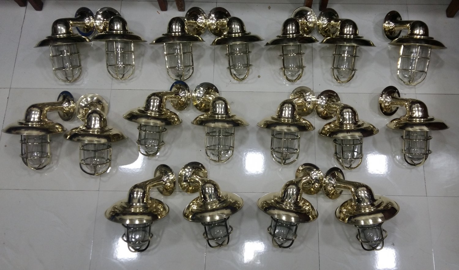 Nautical Bulkhead New Brass Wall Passageway Ship Light With Shade 18 Pieces