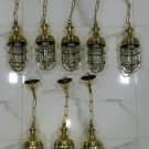 Nautical Ship Marine New Solid Brass Hanging Cargo Pendant Light 8 Pieces