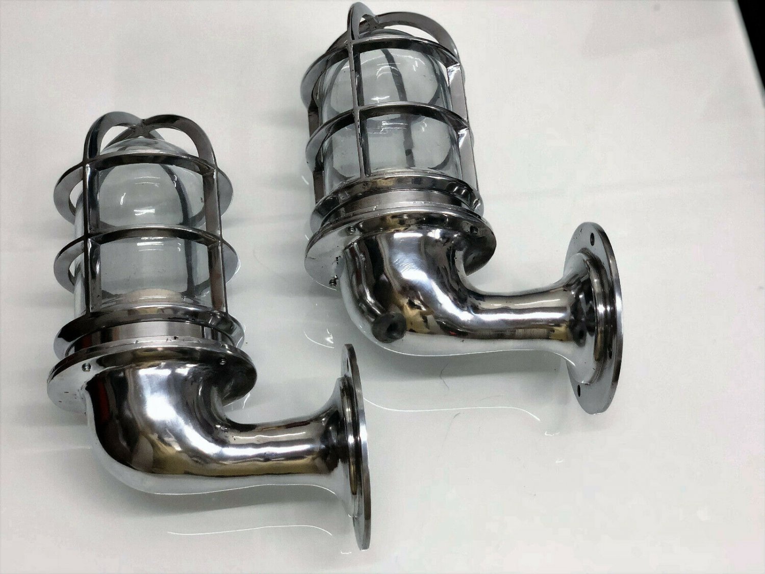 New Nautical Marine Swan Neck Solid Aluminum Wall polished light 2 Pieces