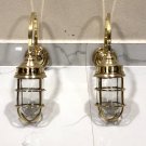 Nautical Arched Swan Neck Exterior Antique Galvanized Wall Decoration Light 2 Pieces
