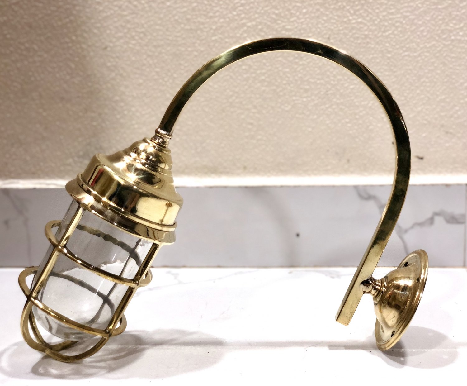 Nautical Arched Swan Neck Exterior Antique Galvanized Wall Decoration Light 1 Pieces