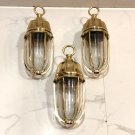 Nautical Marine Solid Brass Passageway Bulkhead Pendant Ship Light 3 Pieces