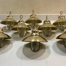 Nautical Marine Solid Brass Passageway Bulkhead Pendant Ship Light With Shade 8 Pieces