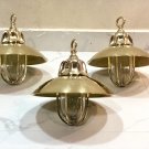 Nautical Marine Solid Brass Passageway Bulkhead Pendant Ship Light With Shade 3 Pieces