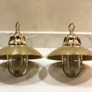 Nautical Marine Solid Brass Passageway Bulkhead Pendant Ship Light With Shade 2 Pieces