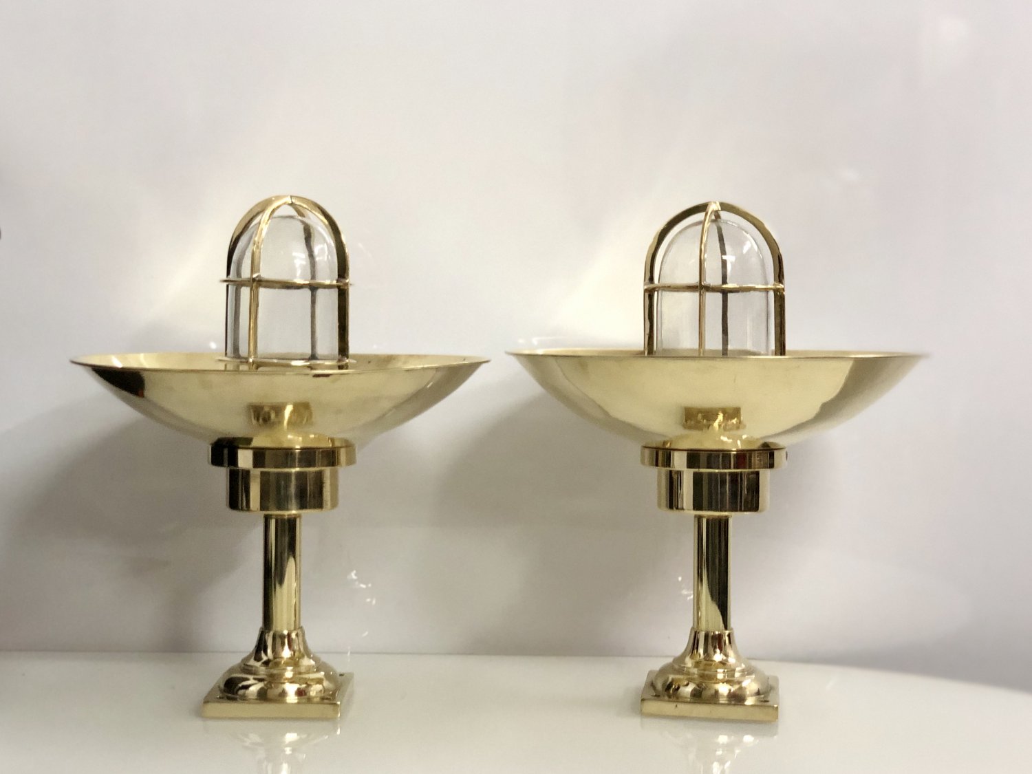 Vintage Style New Nautical Marine Mount Brass Bulkhead Light & Shade 2 Pieces