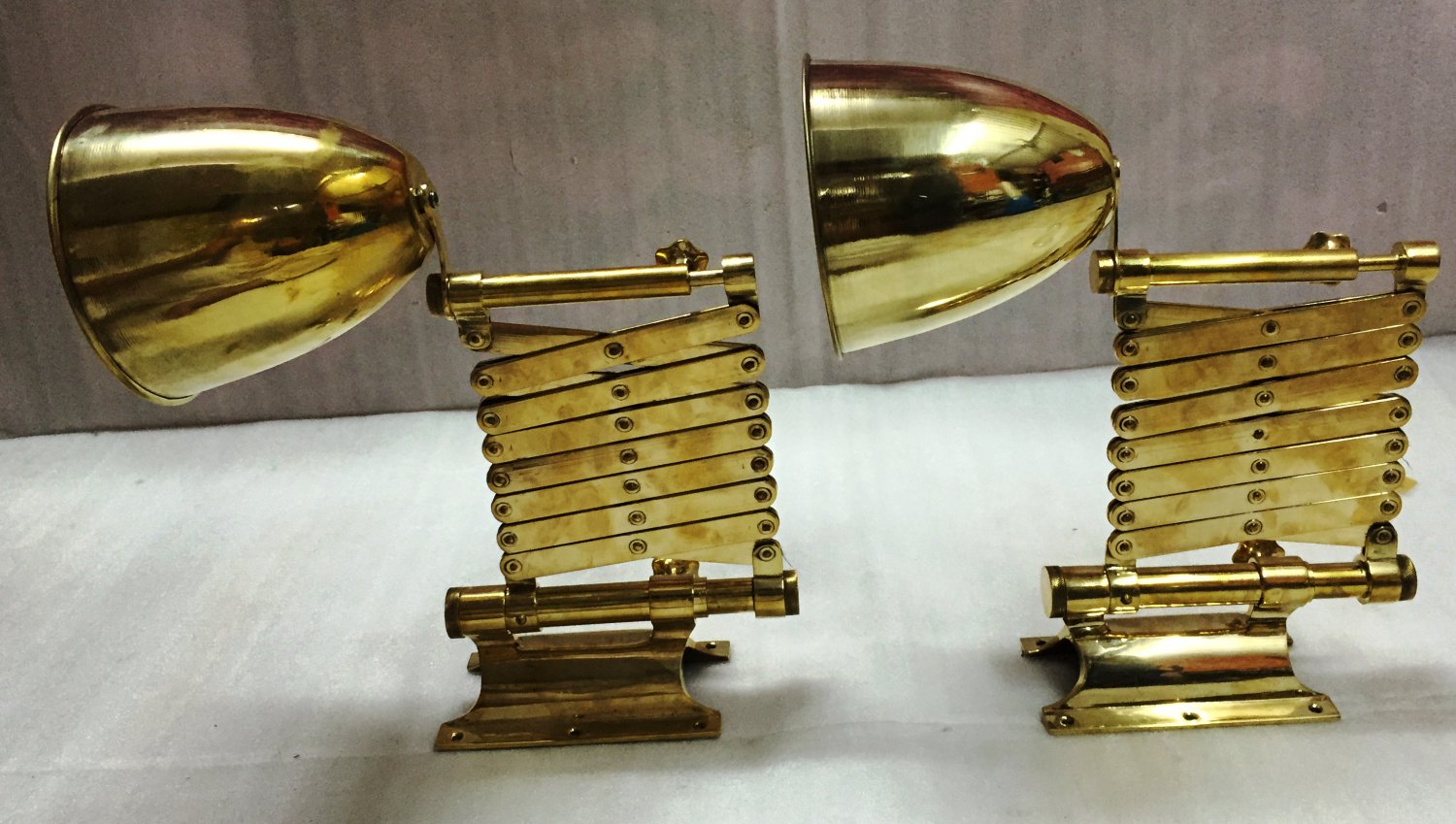 Nautical New Marine Brass Ship Stretchable Scissor Lamp 2 Pieces
