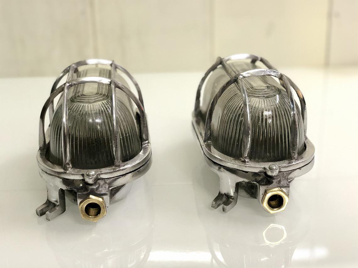 Easter Marine Ceiling/Wall Mounted New Aluminum Bulkhead Oval Cover Light 2 Pieces